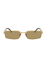 Prada Rectangle Sunglasses in Gold, view 1, click to view large image.