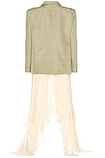 Peter Do Pleated Blazer in Sage & Nude, view 2, click to view large image.
