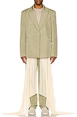 Peter Do Pleated Blazer in Sage & Nude, view 3, click to view large image.
