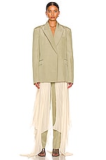 Peter Do Pleated Blazer in Sage & Nude, view 1, click to view large image.