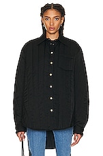 Peter Do Quilted Overshirt in Black, view 1, click to view large image.