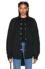 Peter Do Quilted Overshirt in Black, view 2, click to view large image.