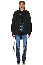 Peter Do Quilted Overshirt in Black, view 5, click to view large image.