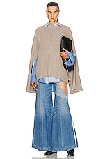 Peter Do Combo Twisted Oversized Shirt in Light Blue & Medium Blue, view 4, click to view large image.