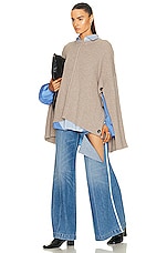 Peter Do Combo Twisted Oversized Shirt in Light Blue & Medium Blue, view 5, click to view large image.