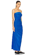 Proenza Schouler Odette Strapless Dress in Cerulean, view 2, click to view large image.
