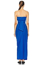 Proenza Schouler Odette Strapless Dress in Cerulean, view 4, click to view large image.