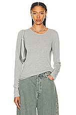 Proenza Schouler Tina Sweater in Light Grey Melange, view 2, click to view large image.