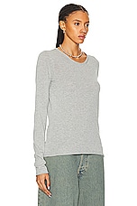 Proenza Schouler Tina Sweater in Light Grey Melange, view 3, click to view large image.