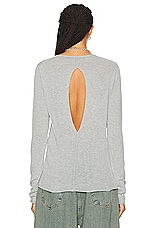 Proenza Schouler Tina Sweater in Light Grey Melange, view 4, click to view large image.