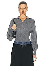 Proenza Schouler Jeanne Sweater in Grey Melange, view 1, click to view large image.