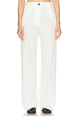 Proenza Schouler Crinkle Poplin Pant in White, view 1, click to view large image.