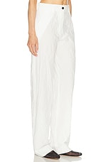 Proenza Schouler Crinkle Poplin Pant in White, view 2, click to view large image.