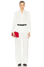 Proenza Schouler Crinkle Poplin Pant in White, view 5, click to view large image.