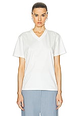 Proenza Schouler Talia V Neck Top in White, view 1, click to view large image.