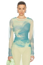 Proenza Schouler Amber Top in Cyan, view 1, click to view large image.