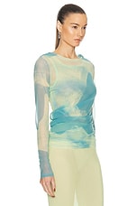 Proenza Schouler Amber Top in Cyan, view 2, click to view large image.