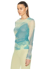Proenza Schouler Amber Top in Cyan, view 3, click to view large image.