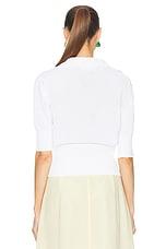 Proenza Schouler Reeve Polo Top in Off White, view 3, click to view large image.