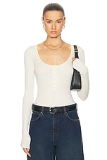 Proenza Schouler Boyd Henley Top in Ivory, view 1, click to view large image.
