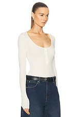 Proenza Schouler Boyd Henley Top in Ivory, view 2, click to view large image.