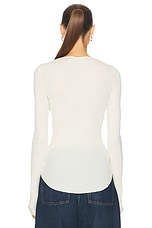 Proenza Schouler Boyd Henley Top in Ivory, view 3, click to view large image.