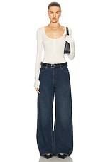 Proenza Schouler Boyd Henley Top in Ivory, view 4, click to view large image.