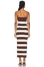 Posse Theo Strapless Dress in Choc & Cream, view 3, click to view large image.
