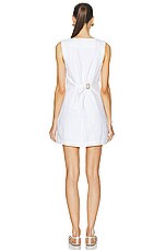 Posse Emma Button Down Mini Dress in Ivory, view 3, click to view large image.