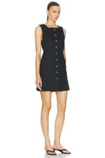 Posse Emma Button Down Mini Dress in Black, view 2, click to view large image.
