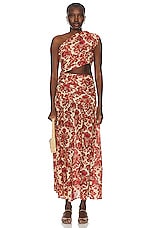 Posse Joslin One Shoulder Dress in Crimson Multi, view 1, click to view large image.