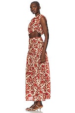 Posse Joslin One Shoulder Dress in Crimson Multi, view 3, click to view large image.