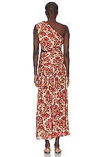 Posse Joslin One Shoulder Dress in Crimson Multi, view 4, click to view large image.
