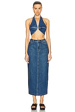 Posse Harvey Maxi Skirt in Denim, view 4, click to view large image.