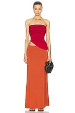 Posse Mason Strapless Top in Crimson, view 5, click to view large image.