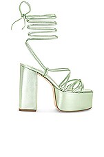 Paris Texas Malena Platform Sandal in Spring Green, view 1, click to view large image.