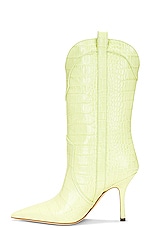 Paris Texas Paloma Mid Calf Boot in Lime, view 5, click to view large image.