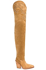 Paris Texas Holly Dakota Over the Knee Boot in Caramel, view 1, click to view large image.