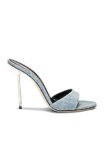 Paris Texas Lidia Mule Heel 105 in Blue, view 1, click to view large image.
