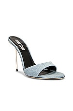 Paris Texas Lidia Mule Heel 105 in Blue, view 2, click to view large image.