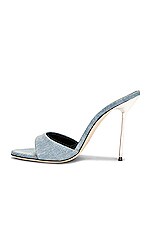 Paris Texas Lidia Mule Heel 105 in Blue, view 5, click to view large image.