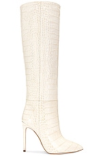 Paris Texas Stiletto Boot in Bone China, view 1, click to view large image.