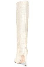 Paris Texas Stiletto Boot in Bone China, view 3, click to view large image.
