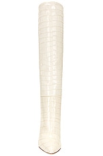 Paris Texas Stiletto Boot in Bone China, view 4, click to view large image.