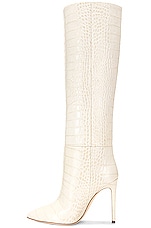 Paris Texas Stiletto Boot in Bone China, view 5, click to view large image.