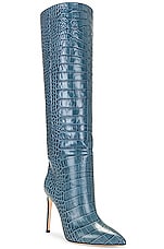 Paris Texas Stiletto Boot in Denim, view 2, click to view large image.