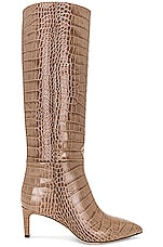 Paris Texas Stiletto Boot 60 in Taupe, view 1, click to view large image.