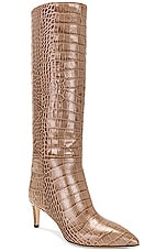 Paris Texas Stiletto Boot 60 in Taupe, view 2, click to view large image.