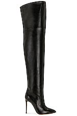 Paris Texas Stiletto Over The Knee Boot in Black, view 1, click to view large image.
