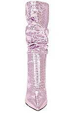 Paris Texas Stiletto Slouchy Boot in Pink, view 4, click to view large image.